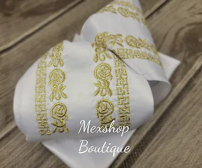 Economic Charro Mexican Bow Tie Handmade For Mexican Tailors Color White Gold • $29.99