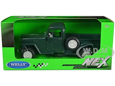 1947 Jeep Willys Pickup Dark Green 1/24 Diecast Model Car By Welly 24116 • $17.49