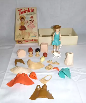 Vtg 60s Marx TWINKIE Doll Big Wardrobe #1670 Clothes Accessories & Orig Box • $36