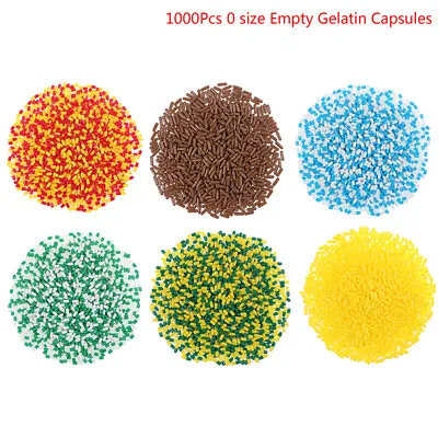 1000Pcs Empty Hard Vacant Gelatin Capsule Size 0# Gel Medicine Pill VitaminU AW • $19.54