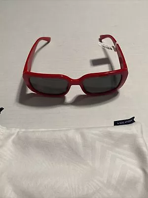 Volcom Eyewear TRUE SUNGLASSES RED Square Oval Skate Snow • $34.99