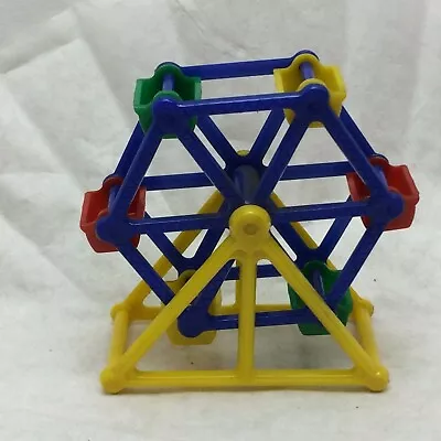 Vintage Toy Ferris Wheel Made In USA Hard Plastic Colorful Turns C1950s • $22.50