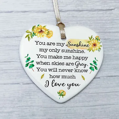 £4.99 • Buy Positive Gifts You Are My Sunshine-Ceramic Heart Plaque Keepsake Birthday Cards
