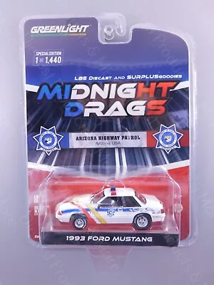 2022 Greenlight 1993 FORD MUSTANG Arizona Highway Patrol Midnight Drags 1:64  • $13.95