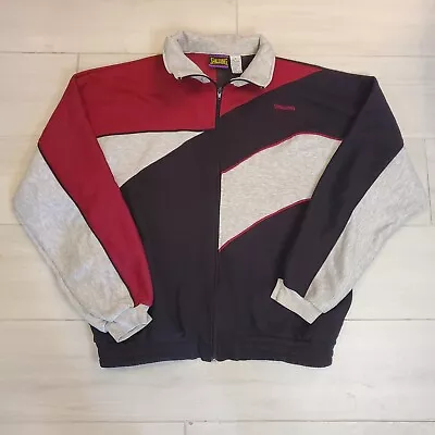 Vintage Spalding Cut And Sew Full Zip Sweatshirt Mens Sz XL Gray Red Black  • $15