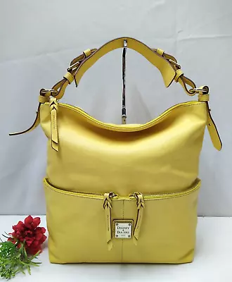Dooney & Bourke Dillen Yellow Leather Zipper Pocket Hobo Shoulder Bag • $160