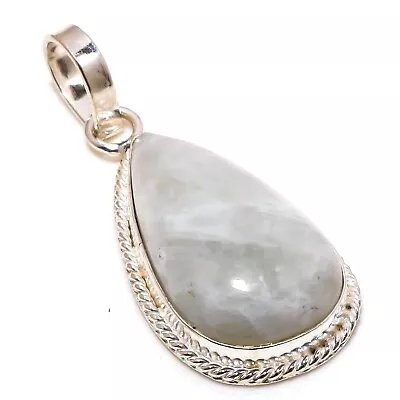 925 Sterling Silver Rainbow Moonstone Natural Gemstone Pendant Jewelry 2.25  • $8.99