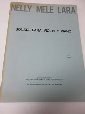 Nelly Mele Lara Sonata For Violin And Piano Sheet Music Peer International • $10