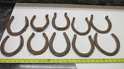 $39.99 • Buy 10 Big Old Antique  Good Luck Rusty  Kansas Farm Horse Shoe Lot F