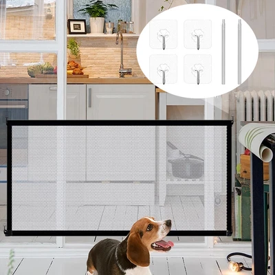 £11.90 • Buy Pet Magic Gate Portable Folding Stair Door Safe Guard Isolation Net 110x72cm