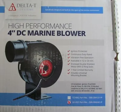 24V DELTA-T SYSTEMS HIGH PERFORMANCE 4in 24V-DC MARINE BLOWER 500-304242IP • $198