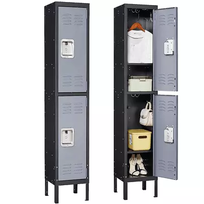 Metal Lockers With 1/2 Doors Steel Lockers Storage Cabinet For Office School Gym • $109.99