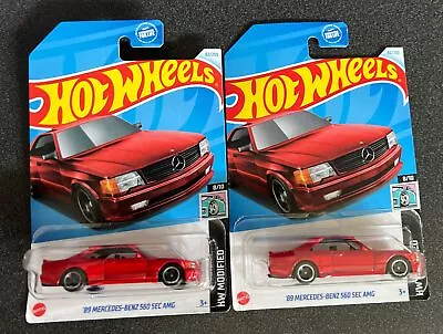 2024 Hot Wheels** Lot Of 2** Red 89 Mercedes Benz 560 SEC AMG #82 • $5.49