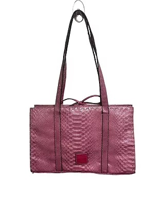 Liz Claiborne Medium Vintage Style Pink Faux Leather Snake Skin Handbag/Purse • $19.99