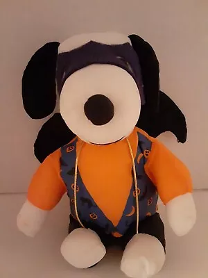 VINTAGE Snoopy Halloween Bat Nylon Wings Plush 6  Mask Pumpkin Vest PEANUTS • $7.90