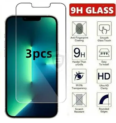 3Pcs IPhone 11 12 13 Pro Max XR 8 7 6S Tempered Glass Screen Protector • $13.48