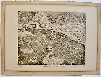 £33.43 • Buy 1974 Ltd Ed Signed Original Etching  Constellation Of Swans  11x15 13th Of 60