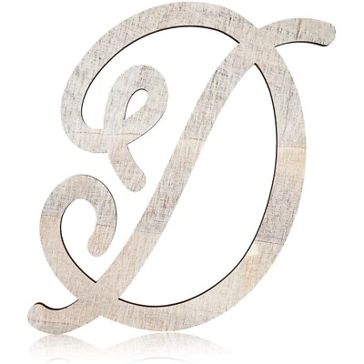 $8.99 • Buy Wooden Monogram Alphabet Letters, Letter D For Crafts, Rustic Wall Decor (13 In)