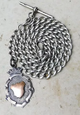 NO RESERVE 55g 1909 Silver Albert Pocket Watch Chain Vintage Antique • $6.20