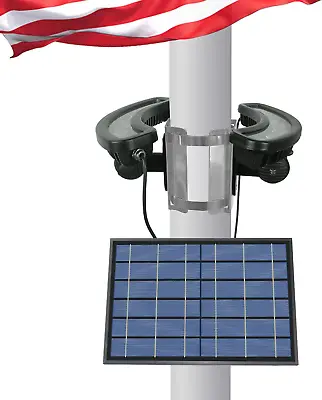 Flag Pole Light Solar Powered 12 LED Super Bright Flag Light Outdoor Dusk To Da • £212.50