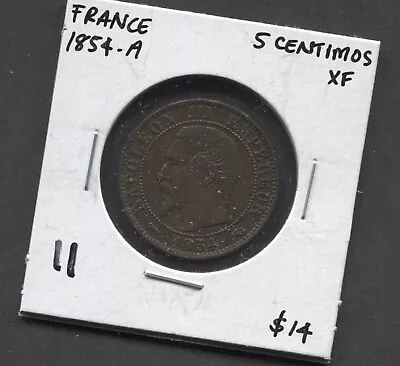 1854(A)-France-5 Centimes-XF • $4.99