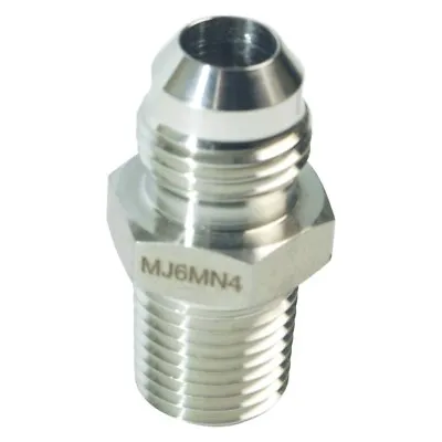 Threaded Adapting Reducer | MJIC 3/8 In. X MNPT 1/4 In. - SS316 • $10.83