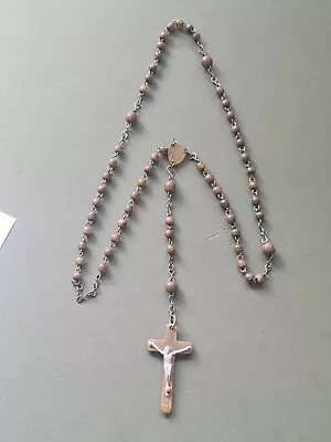 Vintage Horn Beads + Metal & Horn Crucifix Rosary #136 • £4.95