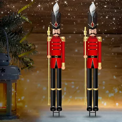 Marsui 2 Pcs 45 Inch Christmas Nutcracker Outdoor Decoration Xmas Large Soldier • $79.33