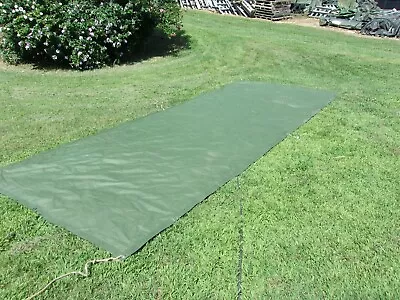 MILITARY SURPLUS AMMO TARP 7 X 18 HAY  COVER  TENT FLOOR TRUCK TRAILER --DAMAGED • $108