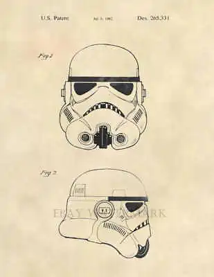 Imperial Storm Trooper Helmet Star Wars US Patent Art Print - George Lucas - 801 • $12.77