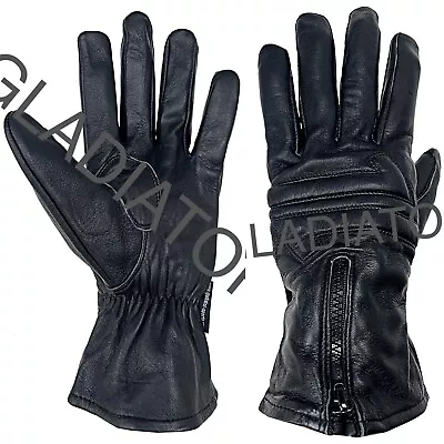 Motorcycle Gauntlet Touring Gloves LEATHER Warm Weather 2XL • $15.30