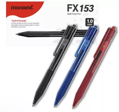 MonAmi FX 153 BallPoint Pen 1.0mm/Black Blue Red/12Pcs Color Pen • $13.99