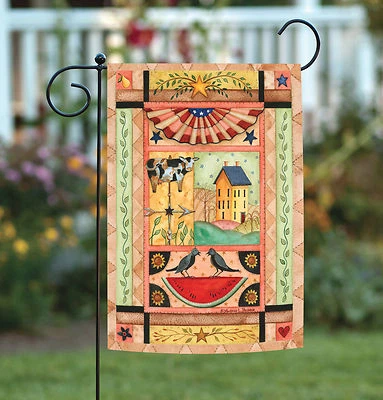 $8.98 • Buy Toland Country Americana 12x18 Cute Quilted Summer Farm Star Garden Flag
