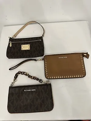 Lot Of 3 Michael Kors Brown Small Hobo Wristlet • $19.75