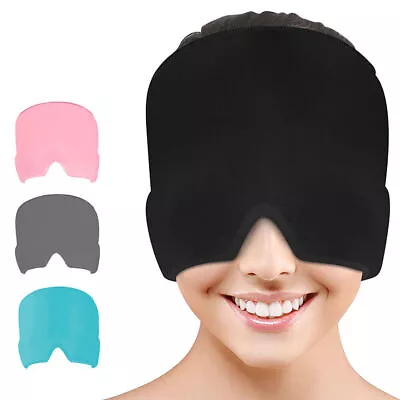 Migraine Ice Head Wrap Headache Relief Hat Cap Mask Cold Hot Compress Unisex • £6.49