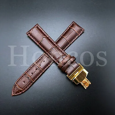 19mm Leather Watch Band Strap Fits For Omega Speedmaster Gold Clasp  • $44.52