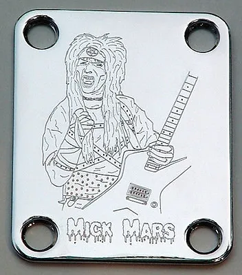 GUITAR NECK PLATE Custom Engraved Etched - MICK MARS Motley Crue - CHROME • $18.99