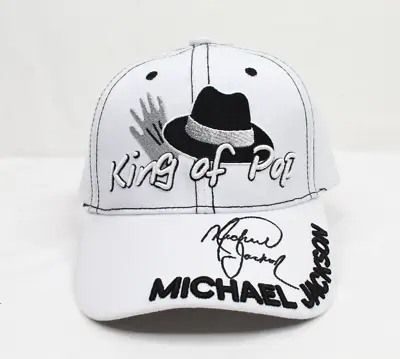 Michael Jackson King Of Pop Hat 1958-2009 Glove Hat White Adjustable OSFA • $39.99