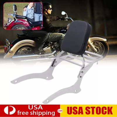 Sissy Bar Backrest +Luggage Rack Pad For Yamaha V-Star XVS 1100 Classic 2000-11 • $76.68