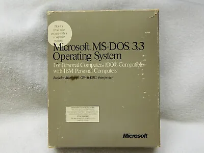 Vintage Microsoft MS-DOS 3.3 Operating System - 1987 • $110