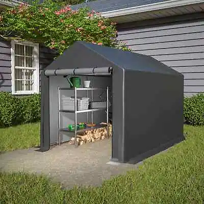 6X10FT Garden Waterproof Anti-UV Storage Tent Bike Shed Steel Frame Zipper Door  • £143.99