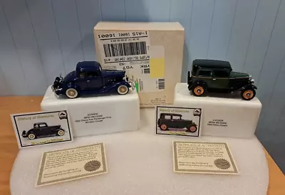 1930 Chevy Coach + 1933 Chevy 2Passenger 5 Window Coupe 1/32 NMMM Diecast Model • $25.29