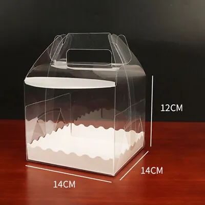 10X PVC Cake Boxes With Handle Wedding Birthday Party Favour Cupcake Box Clear  • $28.69