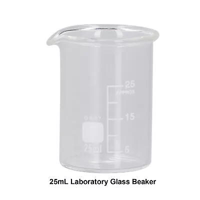 10x Glass Beaker Set Experiment Measuring Cup W/ Scale Teaching Equipment 25mL♡ • £14.30
