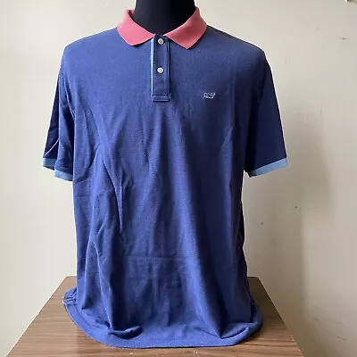 Vineyard Vines Shirt Mens Extra Large Polo Blue Whale Casual Short Sleeve Top • $15.50