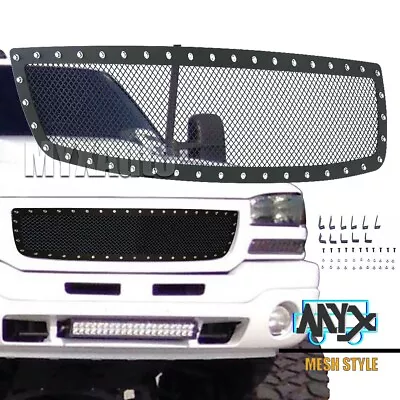 Fits 2003-2006 GMC Sierra 1500 Black Weave Grille Rivet Decoration Mesh Grille • $127.93