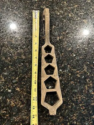 $40 • Buy Antique Fire Hydrant Wrench Crowbar Solid Brass Pentagon Vintage