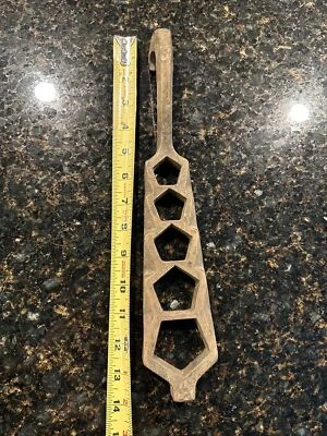$40 • Buy Antique Fire Hydrant Wrench Crowbar Solid Brass Pentagon Vintage