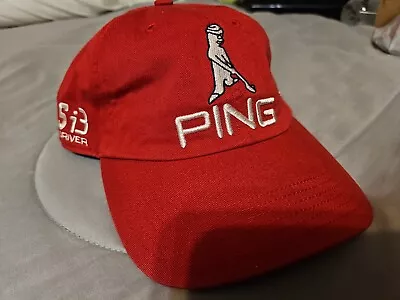 Vintage PING Logo Golf G2 Si3 Embroidered Red Strap Back Cap Hat • $19.99