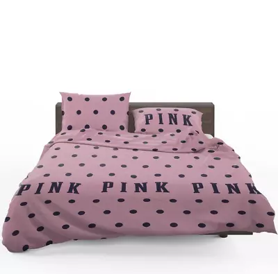 Victoria’s Secret Pink Color Polka Dot Pattern Quilt Duvet Cover Set • $63.99